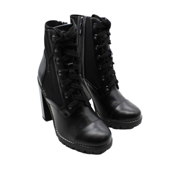 BCBGeneration Womens Faux Leather Lace-up Booties - Picture 1 of 8